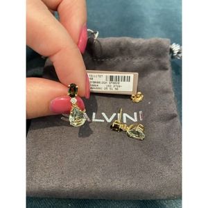 Salvini Panarea S 18K Yellow Gold Diamond 0.12ct Prasiolite Earrings